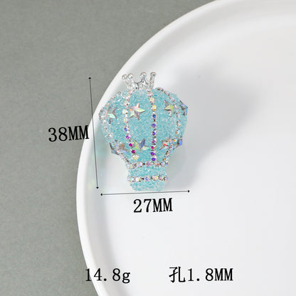 TK new diamond-encrusted vertical hole hot air balloon loose beads DIY mobile phone chain keychain bead pen necklace bead accessories