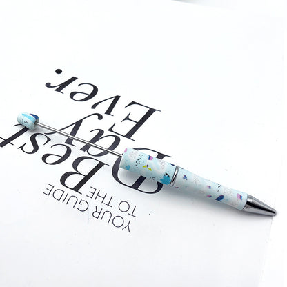 DIY printing pattern bead pen creative leopard print floral cow bead pen cross-border beadedpen spot wholesale