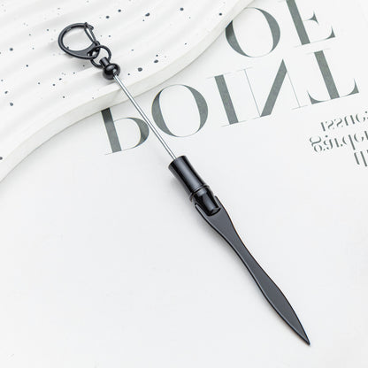 Spot DIY beaded letter opener multi-functional metal paper cutter keychain outdoor portable letter opener wholesale