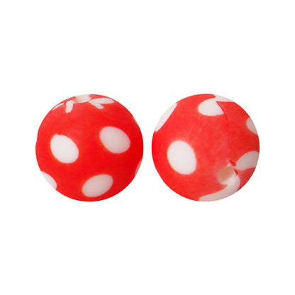 15mm Leopard Print Silicone Beads - Water Transfer Printed Daisy Round Beads for DIY Jewelry, Bead Pens, Loose Beads Wholesale #51-100
