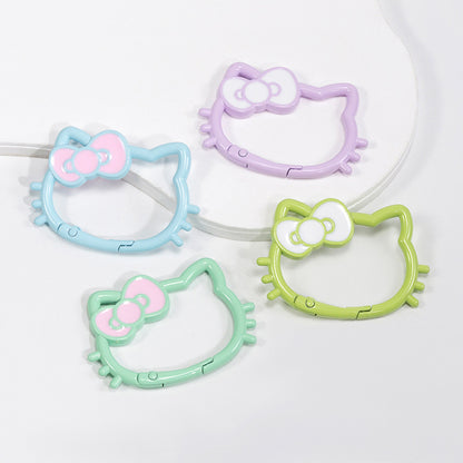 34.5*49.5mm Paint Color Spring Buckle Opening Ring KT Cat Spring Ring Keychain DIY Accessories Alloy