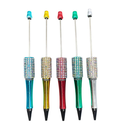 UV electroplated colored diamond bead pen DIY multi-color diamond beaded ballpoint pen handmade rhinestone gift pen manufacturer wholesale