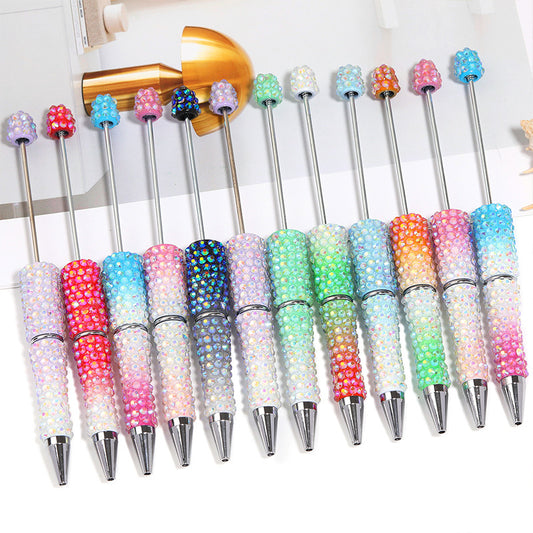 New full diamond bead pen high value gradual change resin diamond bead pen DIY creative hand paste drill bead pen