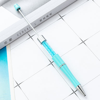 Spot plastic bead pen wholesale creative DIY handmade plastic bead pen empty tube crystal bead ballpoint pen