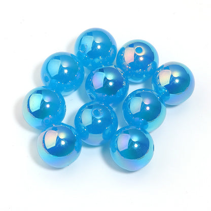 16Mm white moonlight plated colored round beads acrylic magic round beads DIY jewelry accessories versatile pen beads beaded loose beads
