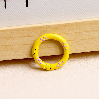 25mm Cat Paw Candy Color Metal Paint  Spring Chain Keychain Pendant DIY Jewelry Accessories Ring Buckle Backpack Buckle