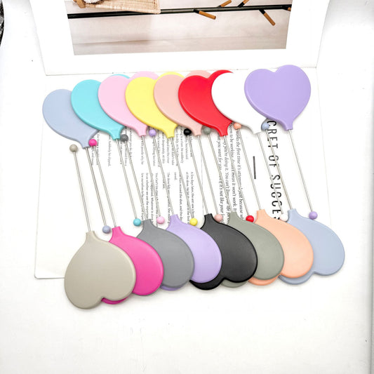 New DIY beaded mirror, love shape handheld makeup mirror, carry single-sided love handle mirror with you in stock