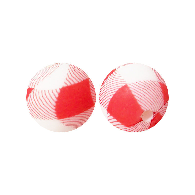 15mm Leopard Print Silicone Beads - Water Transfer Printed Daisy Round Beads for DIY Jewelry, Bead Pens, Loose Beads Wholesale #51-100