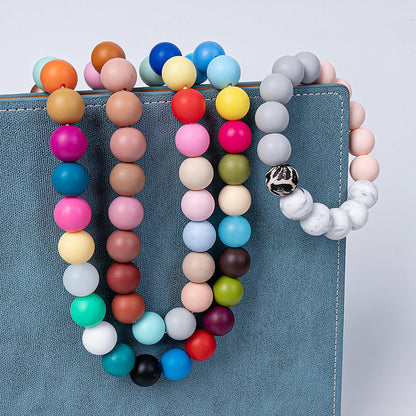 9 Mm Food Grade Silicone Beads Colored Round Loose Beads Handmade DIY Beaded Bracelet Pacifier Chain Accessories Spot Wholesale