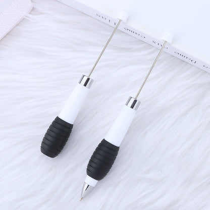 Cross-border explosion DIY telescopic bead pen, creative and cute macaron color telescopic rotating beaded gift ballpoint pen