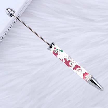 New Style DIY Plastic Beadable Pens with Cartoon Prints