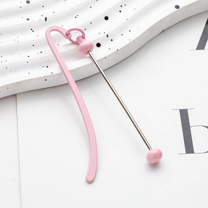 Spot metal bookmark wholesale creative DIY beaded bookmark pendant children's reward small gift mark book page folder