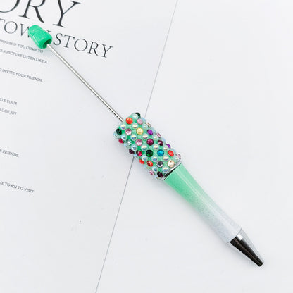 Gradual change color candy diamond bead pen DIY handmade diamond pearl agate ballpoint pen, cute creative gift pen