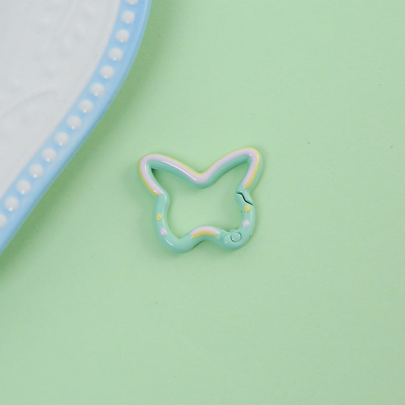 25*30mm Color Butterfly Spring Buckle Paint Alloy Buckle Handmade DIY Pendant Doll Bag Keychain Accessories
