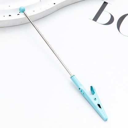 DIY Beaded Business Card Clip Metal Toothed Crocodile Note Clip Desktop Memo Message Clip Card Clip Spot Wholesale