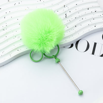 DIY beaded hairball keychain creative personalized bag pendant keychain plush pendant key pendant