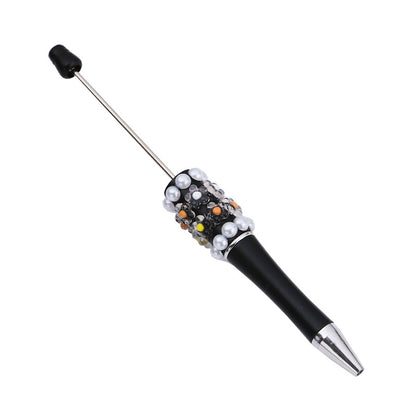 Cross-border DIY pearl flower bead pen handmade patch plastic ballpoint pen, cartoon flower bone pearl gift pen