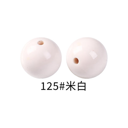 15mm Spot Glossy Silicone Beads Round Loose Beads DIY Jewelry Smooth Oil Injection Silicone Beads Mixed Color Beads