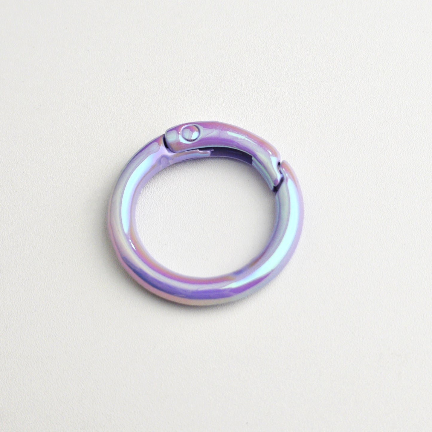 20Mm UV electroplated color spring buckle ab color Mapei spring ring DIY jewelry accessories alloy round connection keychain