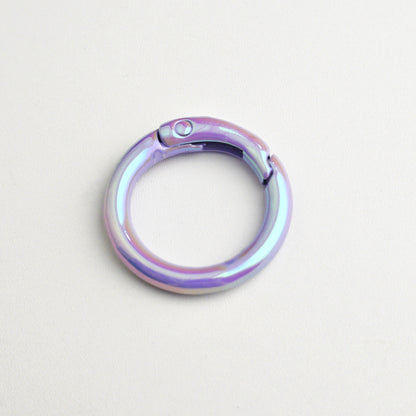 20Mm UV electroplated color spring buckle ab color Mapei spring ring DIY jewelry accessories alloy round connection keychain