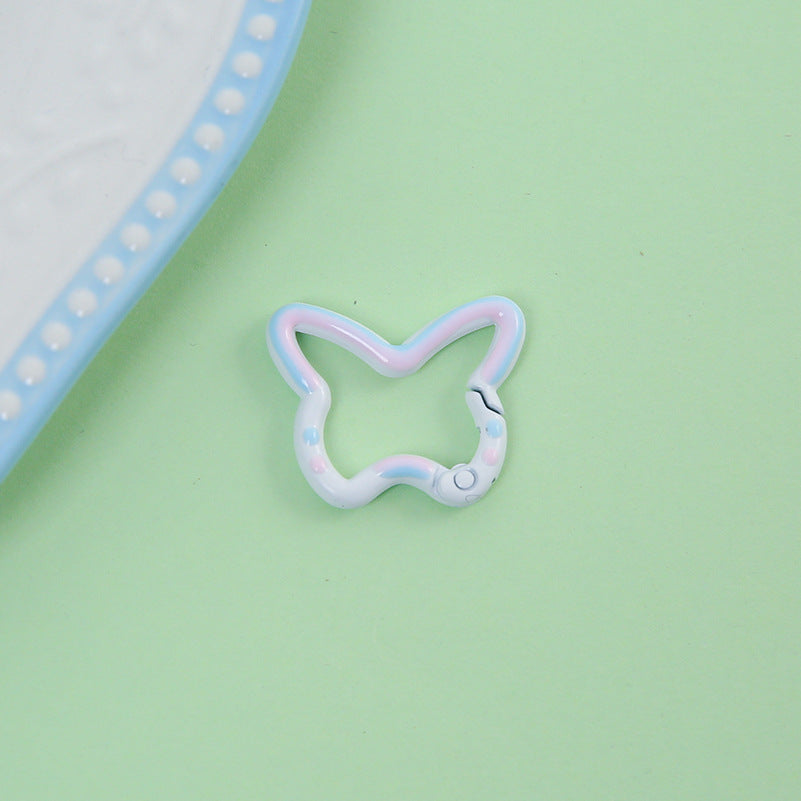 25*30mm Color Butterfly Spring Buckle Paint Alloy Buckle Handmade DIY Pendant Doll Bag Keychain Accessories