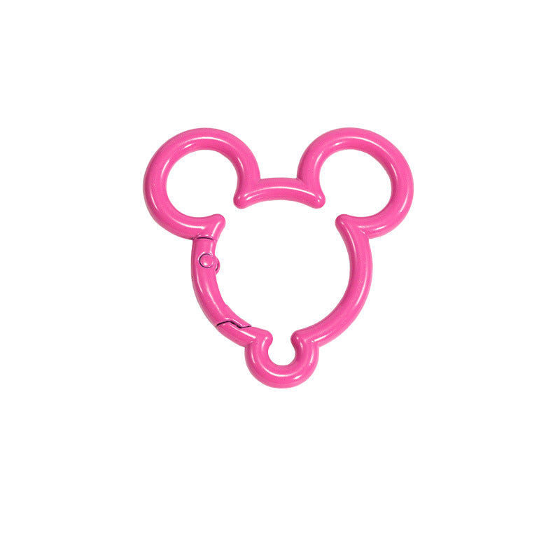 44*44mm Violent Bear Spring Buckle Open Ring Mickey Spring Ring Keychain Jewelry DIY Accessories Alloy Connecting Ring