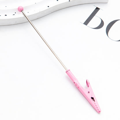 DIY Beaded Business Card Clip Metal Toothed Crocodile Note Clip Desktop Memo Message Clip Card Clip Spot Wholesale