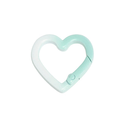24*24mm Two-color Love Spring Buckle Heart-shaped Opening Ring Gradual Change Ring Keychain DIY Accessories Alloy Connecting Ring