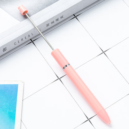 New Macaron color straight bead pen DIY beading extended beaded ballpoint pen advertising gift pen wholesale