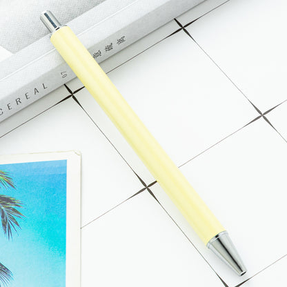 High-value metal press ballpoint pen, new creative glitter, metal stationery pen for students, spot press pen