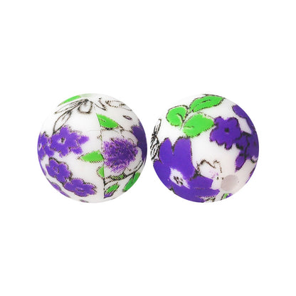 15mm Silicone Beads Water Transfer Beads DIY Jewelry Bead Pen Loose Beads Wholesale #151-200
