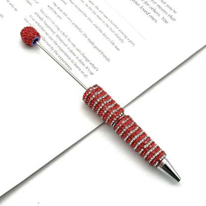 Creative Stripe Full Diamond Ballpoint Pen DIY Beaded Stripe Full Diamond Multicolor Bead Pen Rotary Beaded Grain Pen