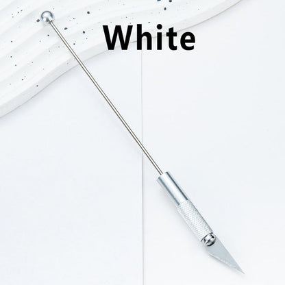DIY Beadable Metal Multi-functional Engraving Knife in Solid Color, 179MM Long