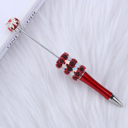Creative DIY rose petal bead pen, exquisite handmade diamond beaded pen, girl heart blind box gift pen