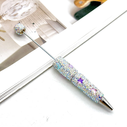 Cross-border DIY Star Moon Mocha Full Diamond Bead Pen, Creative Rhinestone Moe Grain Pen Colorful Gift Pen Wholesale