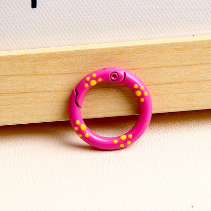 25mm Cat Paw Candy Color Metal Paint  Spring Chain Keychain Pendant DIY Jewelry Accessories Ring Buckle Backpack Buckle