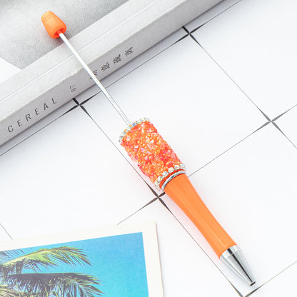 DIY crystal gravel bead pen wholesale creative exquisite cute girl heart plastic pen multi-color spinning ballpoint pen