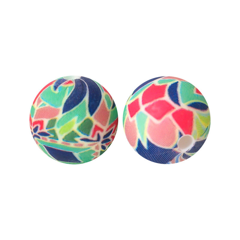 15mm Silicone Beads Water Transfer Beads DIY Jewelry Bead Pen Loose Beads Wholesale #251-285