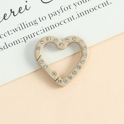 25 * 26Mm Candy Color Love Point Drill Spring Buckle Open Ring Mobile Phone Chain Keychain Handmade DIY Jewelry Accessories