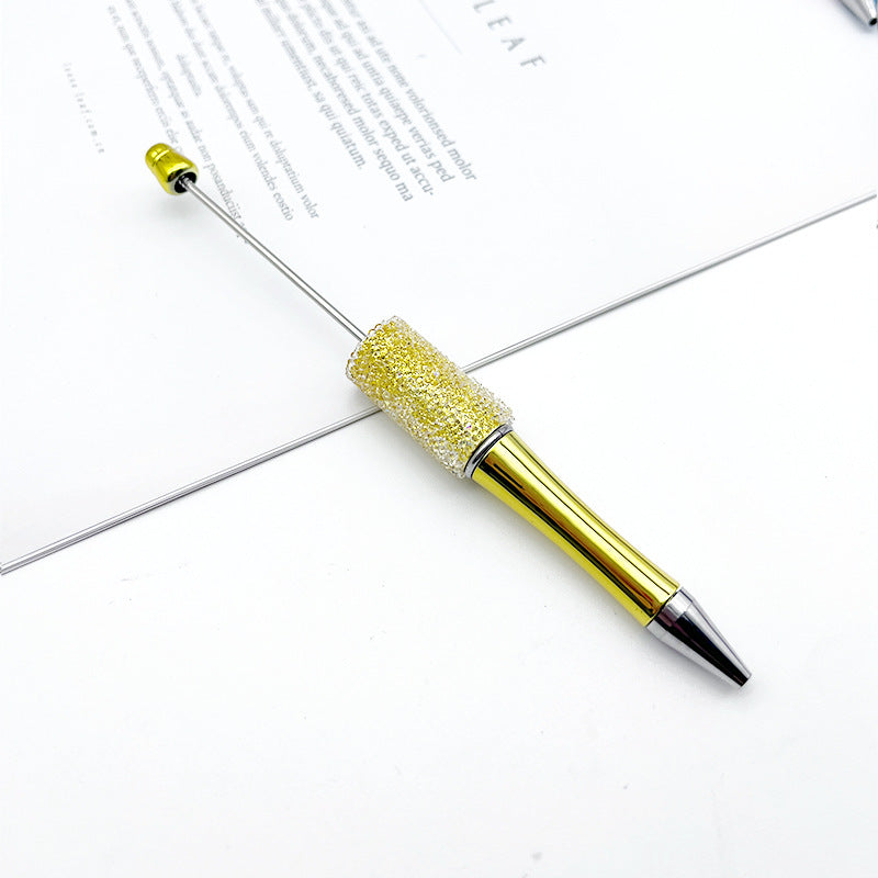 Electroplated sugar drill bead pen, new DIY spinning ballpoint pen, manual patch Gypsy star drill pen manufacturer wholesale