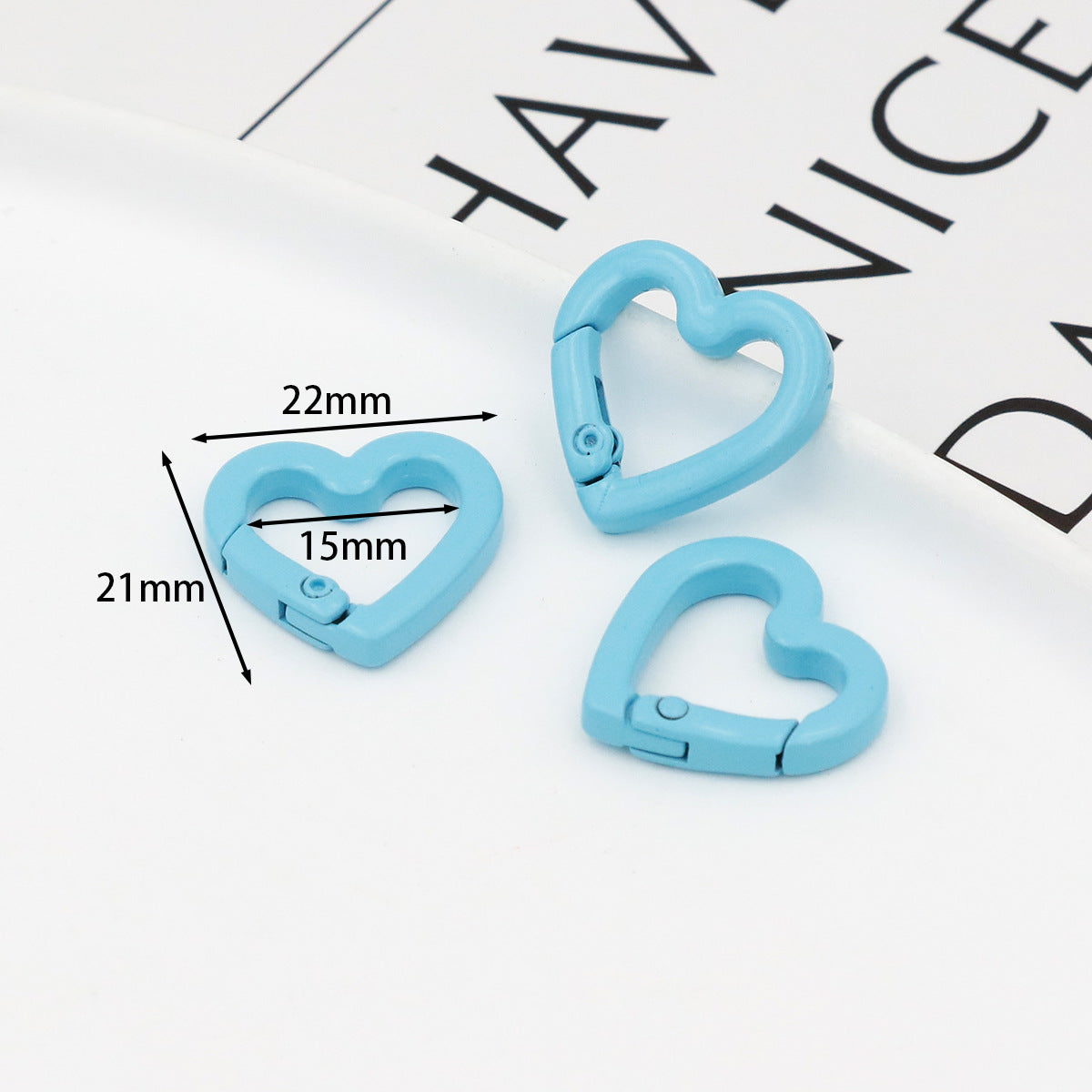 Love Paint Colored Zinc Alloy Spring Buckle, Heart-shaped Open Spring Ring, Luggage, Keychain DIY Jewelry Accessories Random Mix