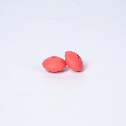 Spot Silicone Beads European and American Jewelry 12mm Small Beads DIY Necklace Beaded Oval Lentil Loose Beads Wholesale