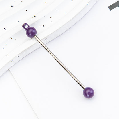 New DIY beaded pole, creative handmade beaded keychain accessories pendant pole metal beaded pole