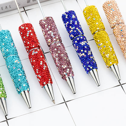 New DIY full diamond bead pen hand-attached drill AB colored diamond beaded ballpoint pen multi-color plastic bead pen wholesale
