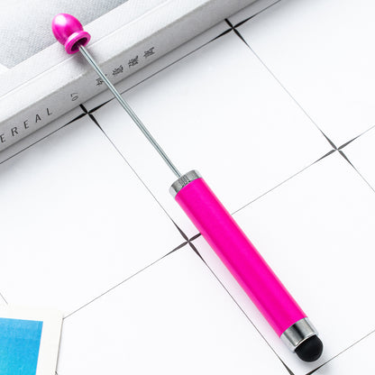 Spot wholesale plastic pen touch screen pen DIY handmade bead pen three-in-one capacitive bead multi-functional ballpoint pen
