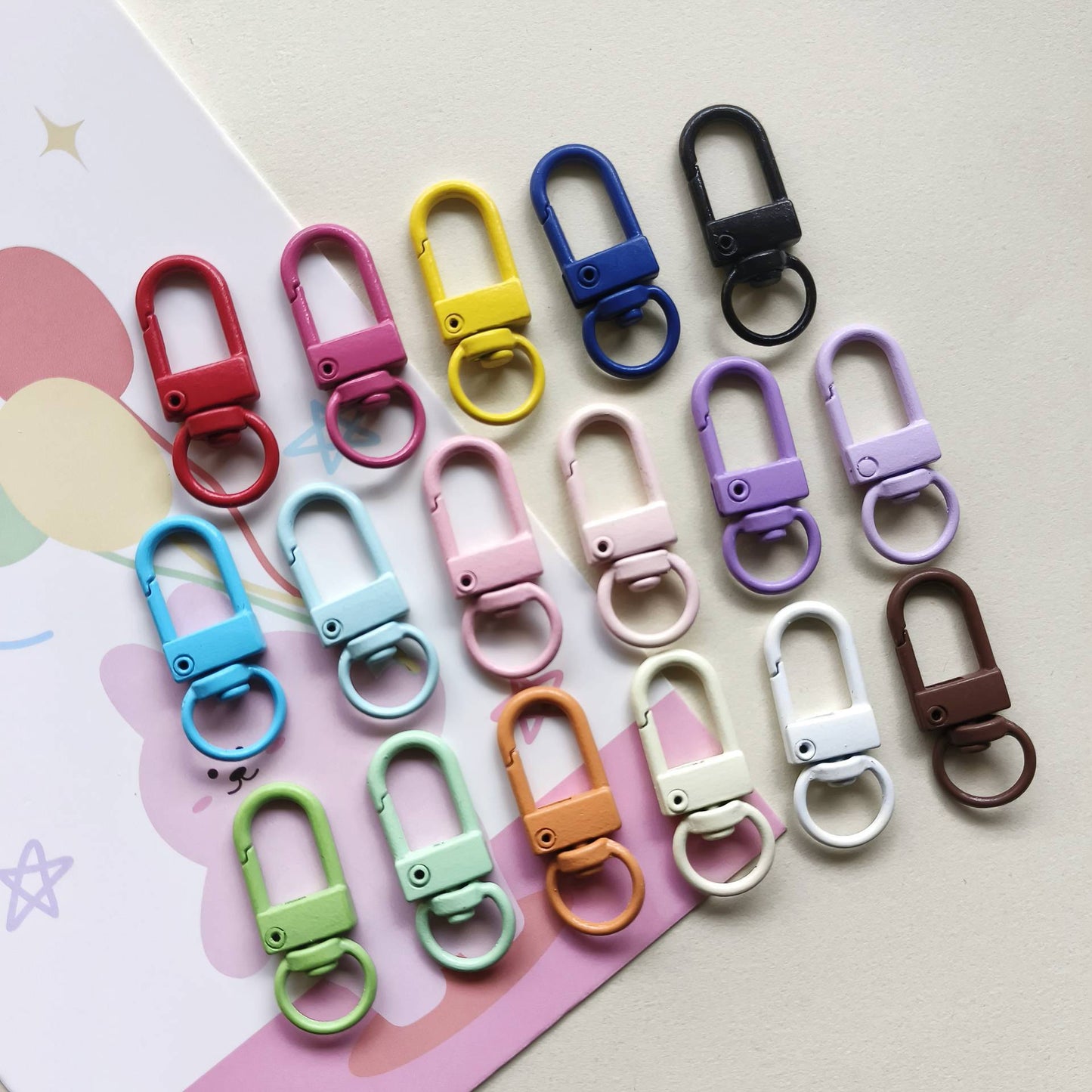 32*12mm Candy Color Paint Zinc Alloy Door Buckle Rotating Fast Hanging Shrimp Lobster Buckle Keychain Bag Doll Buckle Accessories