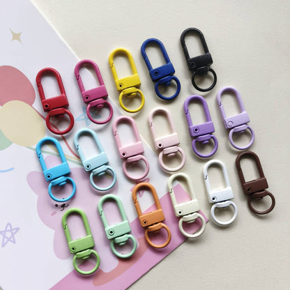 32*12mm Candy Color Paint Zinc Alloy Door Buckle Rotating Fast Hanging Shrimp Lobster Buckle Keychain Bag Doll Buckle Accessories