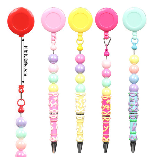 Retractable creative DIY hand-painted bead pen painted cream pen multi-color rotating neutral ballpoint pen