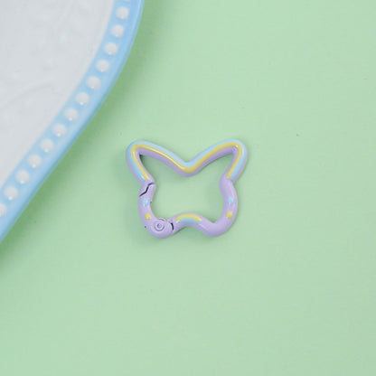 25*30mm Color Butterfly Spring Buckle Paint Alloy Buckle Handmade DIY Pendant Doll Bag Keychain Accessories