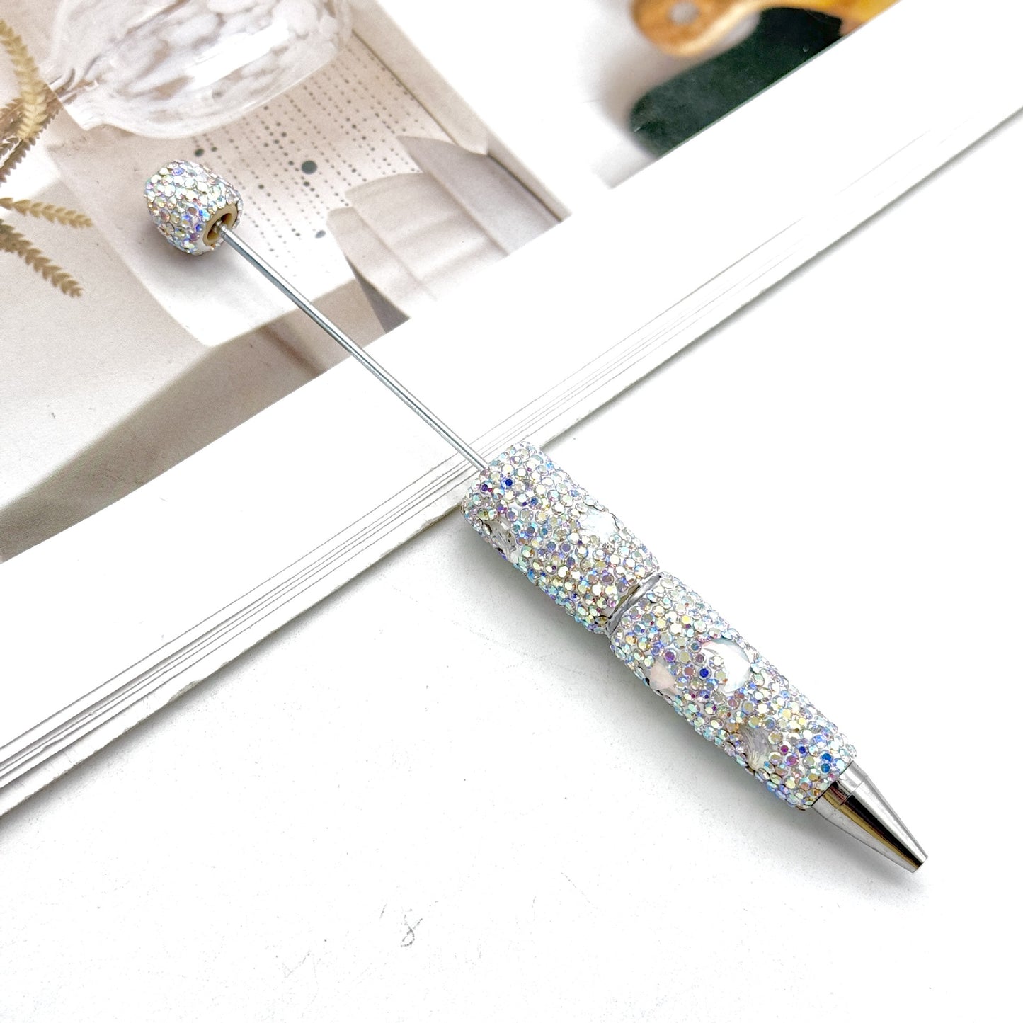 Cross-border DIY Star Moon Mocha Full Diamond Bead Pen, Creative Rhinestone Moe Grain Pen Colorful Gift Pen Wholesale